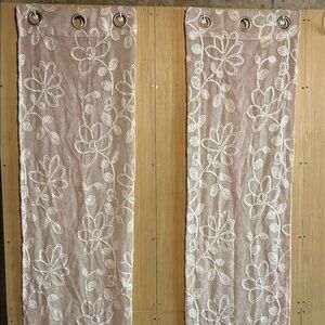 Floral Embroidered Curtains